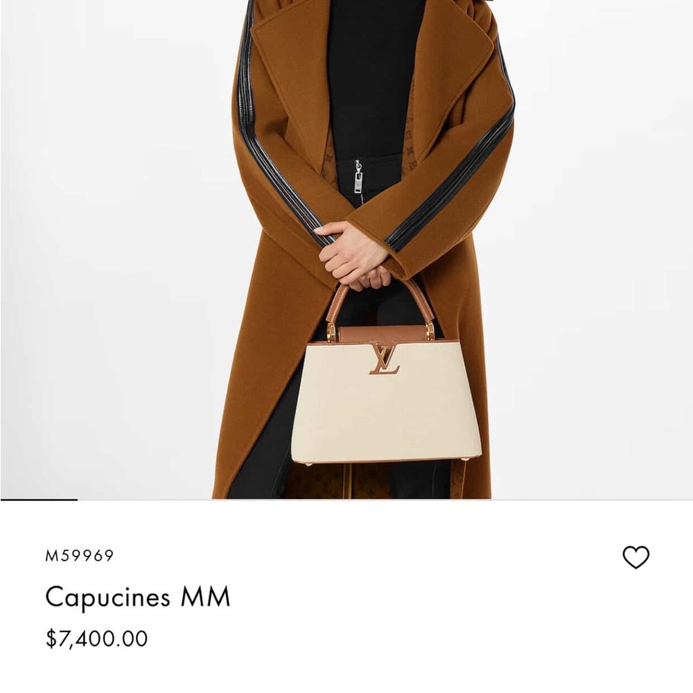 Louis Vuitton Capucines MM in Cream and Tan